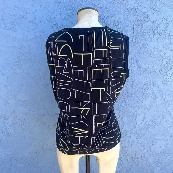 Gianfranco Ferre Jeans T-Shirt Blouse women Xl Y2k Designer Sleeveless top - Picture 3 of 13